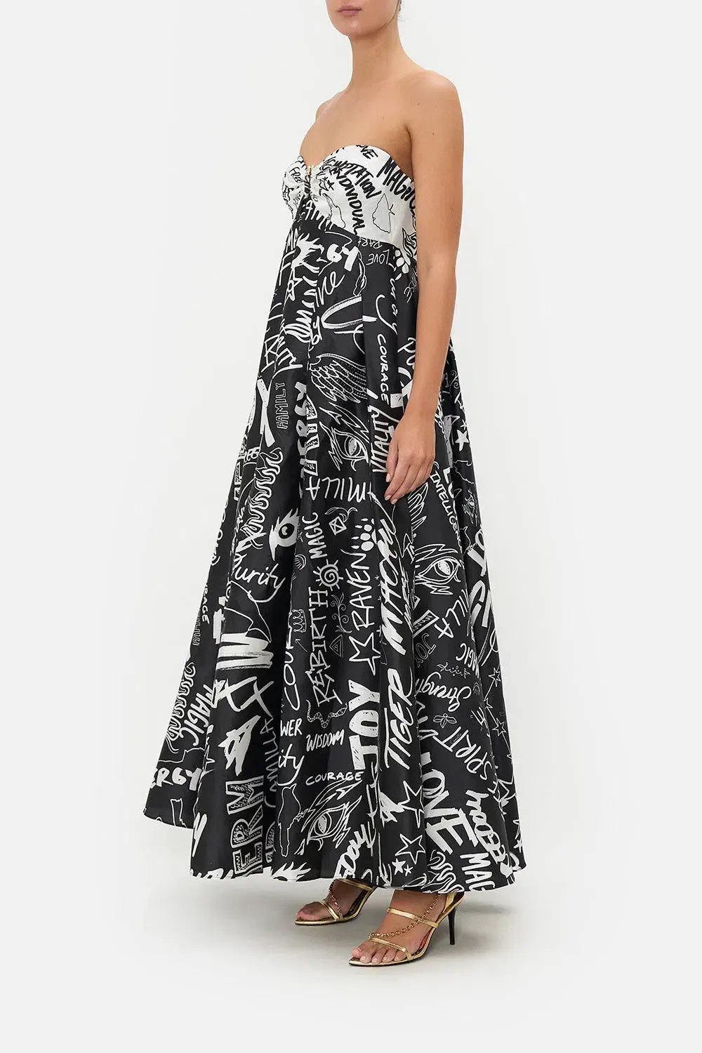 Camilla Strapless Maxi Dress Spirit Scribble Size S / AU 10 photo 2