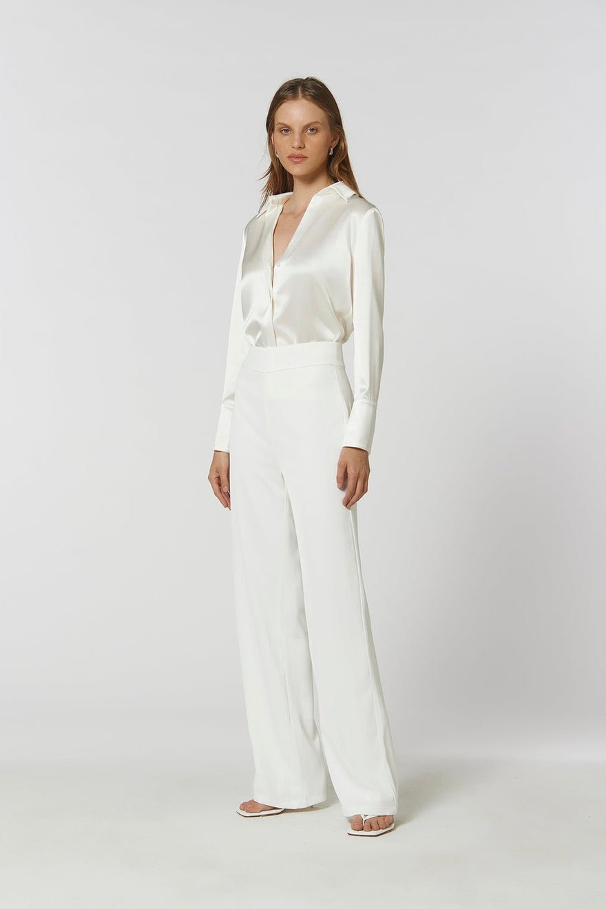 Kianna Shim Flare Pant - Ivory photo 4
