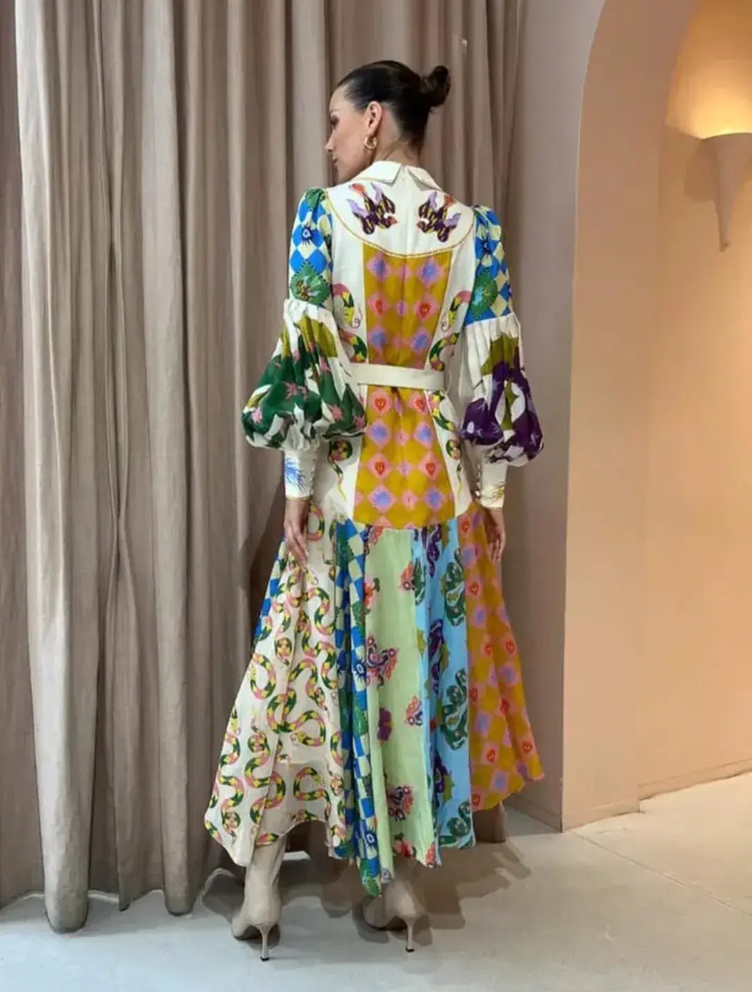 Alemais Lou Balloon Sleeve Shirtdress Multi Size 8 photo 2