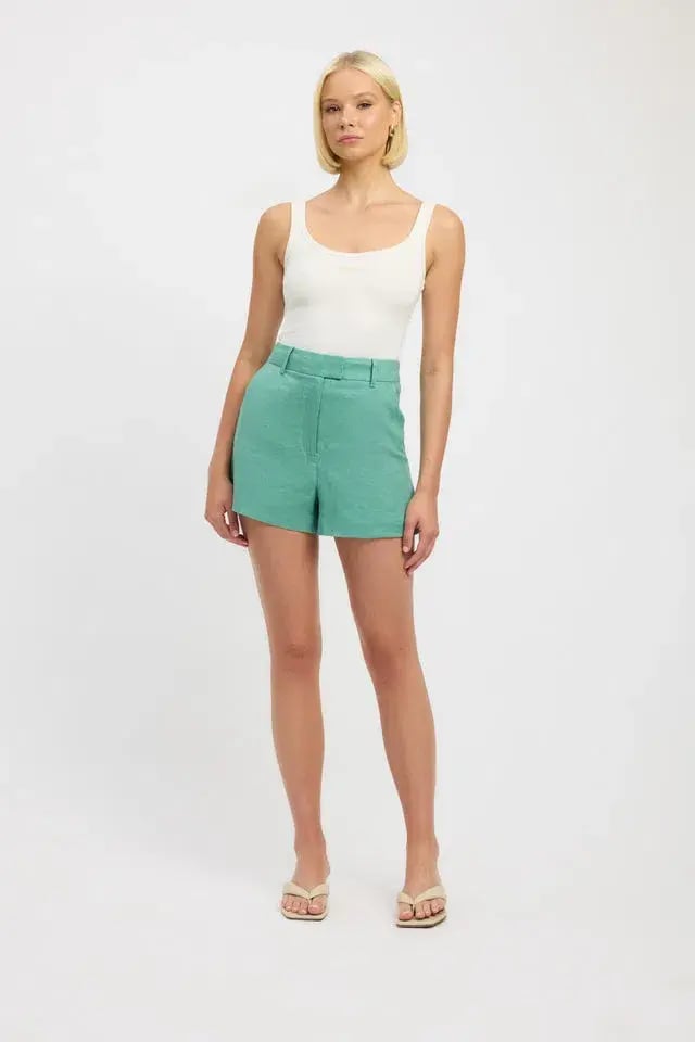 Kookai Palm Vest Top Size 10 and Short Size 8 Set in Four Leaf Clover Green photo 4