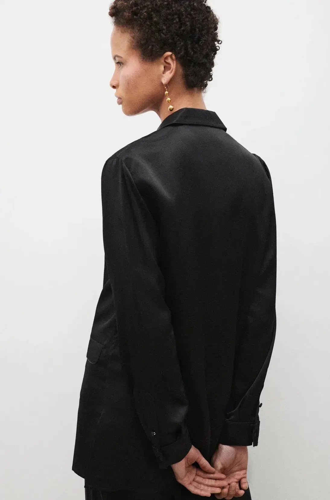 Silk Laundry Relaxed Blazer Black Size 8 photo 2