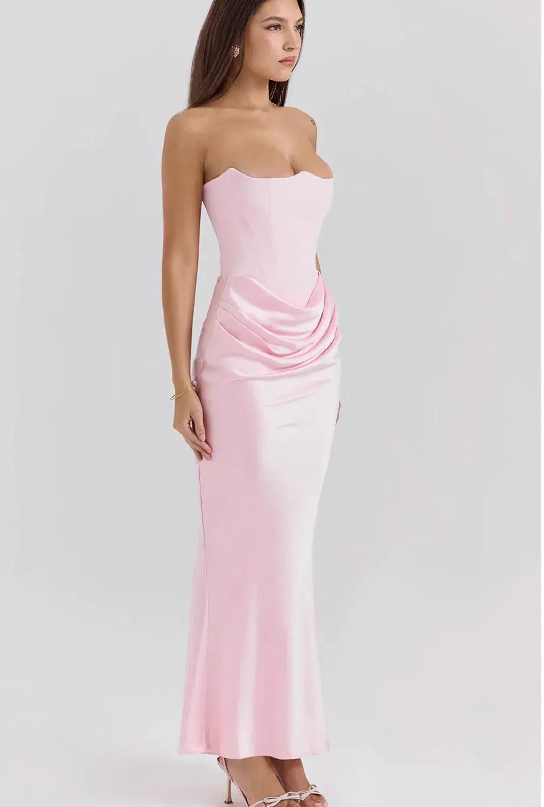 House of CB Persephone Strapless Corset Dress Rose Shadow Size XS / AU 6 photo 9