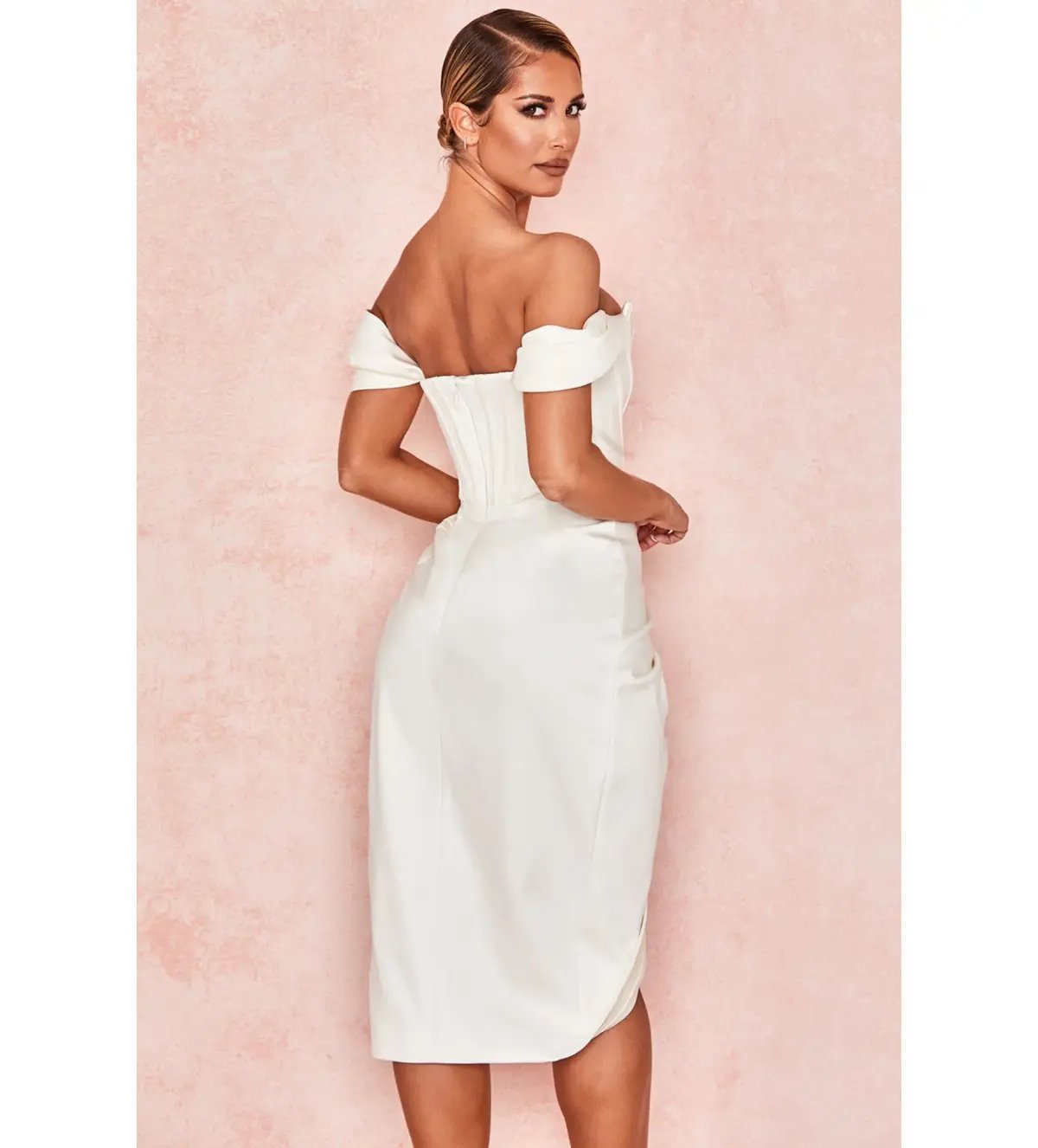 House Of CB Loretta Midi Dress Ivory Size 8/XS photo 4