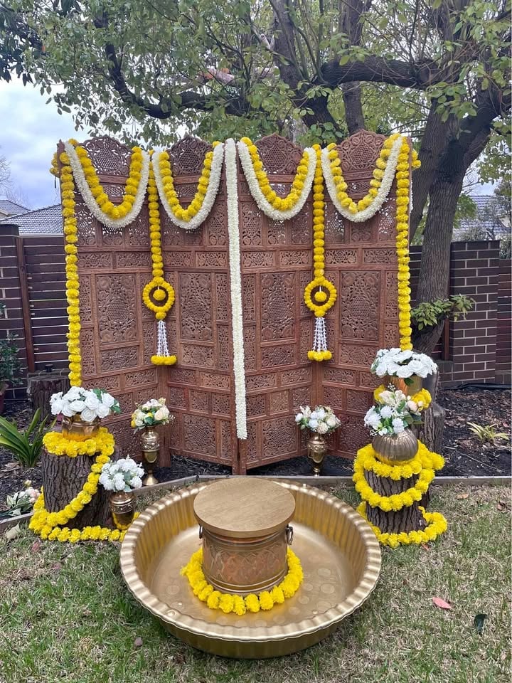 Haldi Decor, Haldi Ceremony Decor Hire, Haldi Urli, Indian Decoration Items, Indian Decor photo 4
