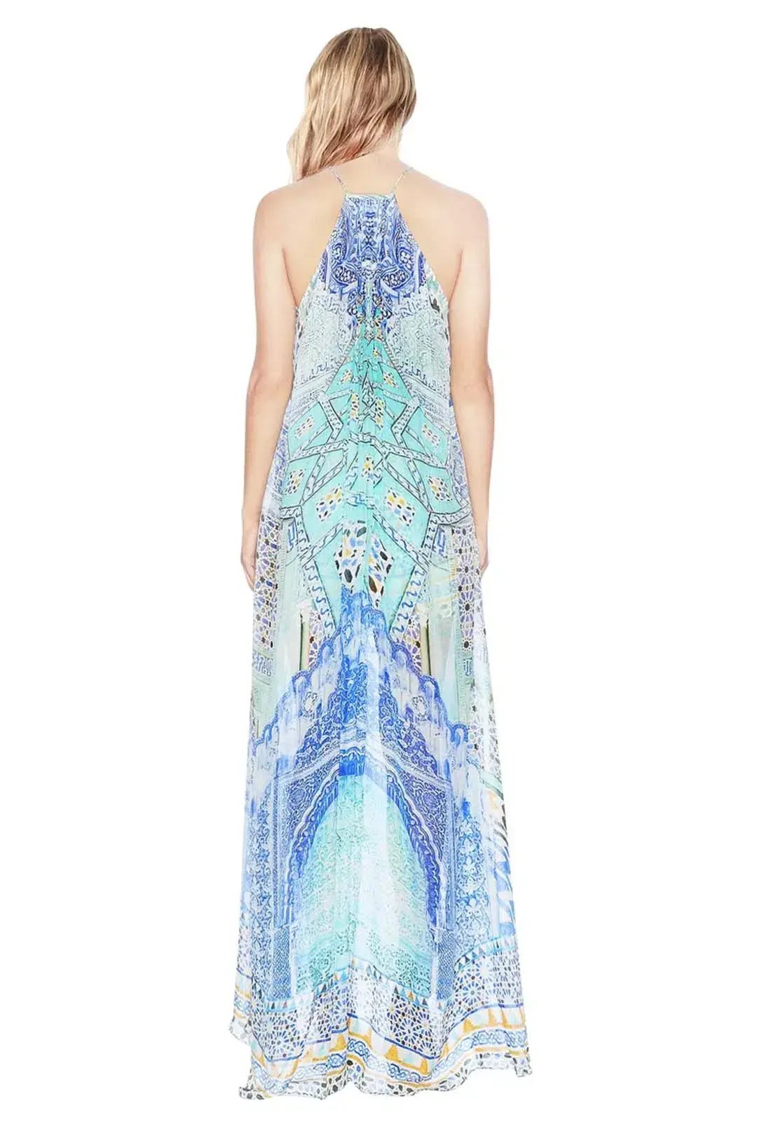 Camilla Sultans Gate Halter Overlay Long Dress Print Size 1 photo 2