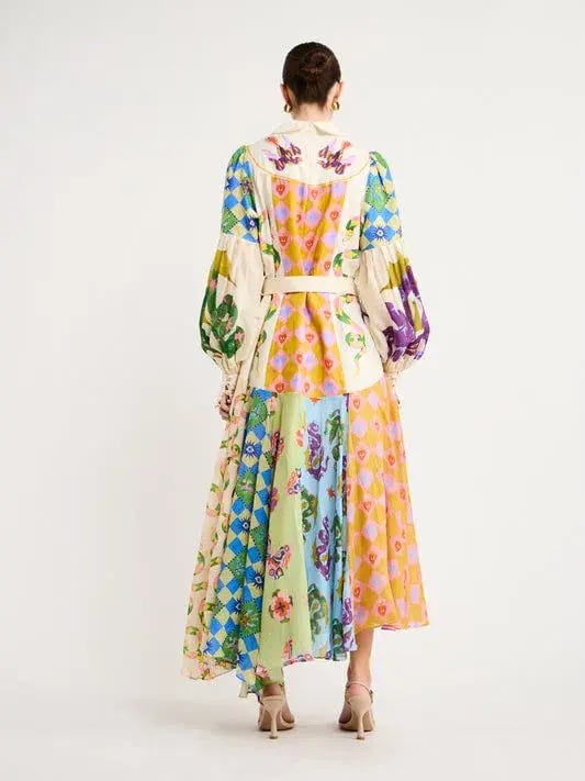 Alemais Lou Balloon Sleeve Dress Multi Size 6 photo 2