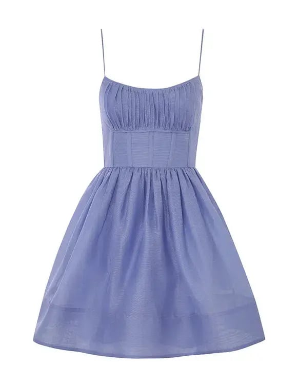 Zimmermann Natura Ruched Mini Dress Iris Size 0 / AU 8 photo 2