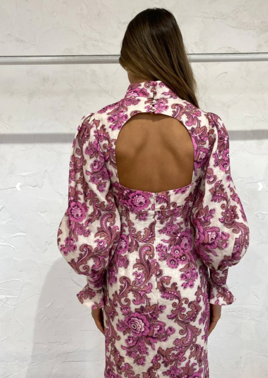 Alemais Isla Midi Dress In Magenta photo 3