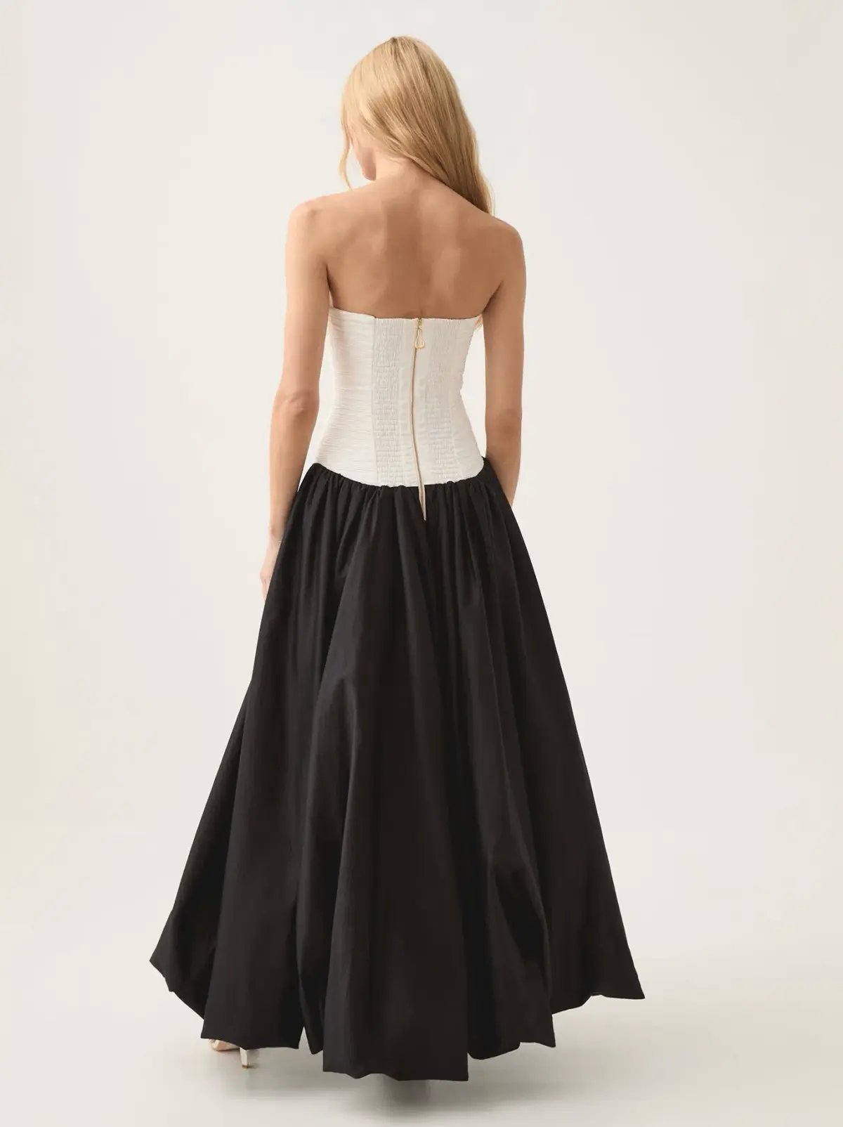 Aje Violette Bubble Hem Maxi Dress Ivory/Black Size 4 photo 3