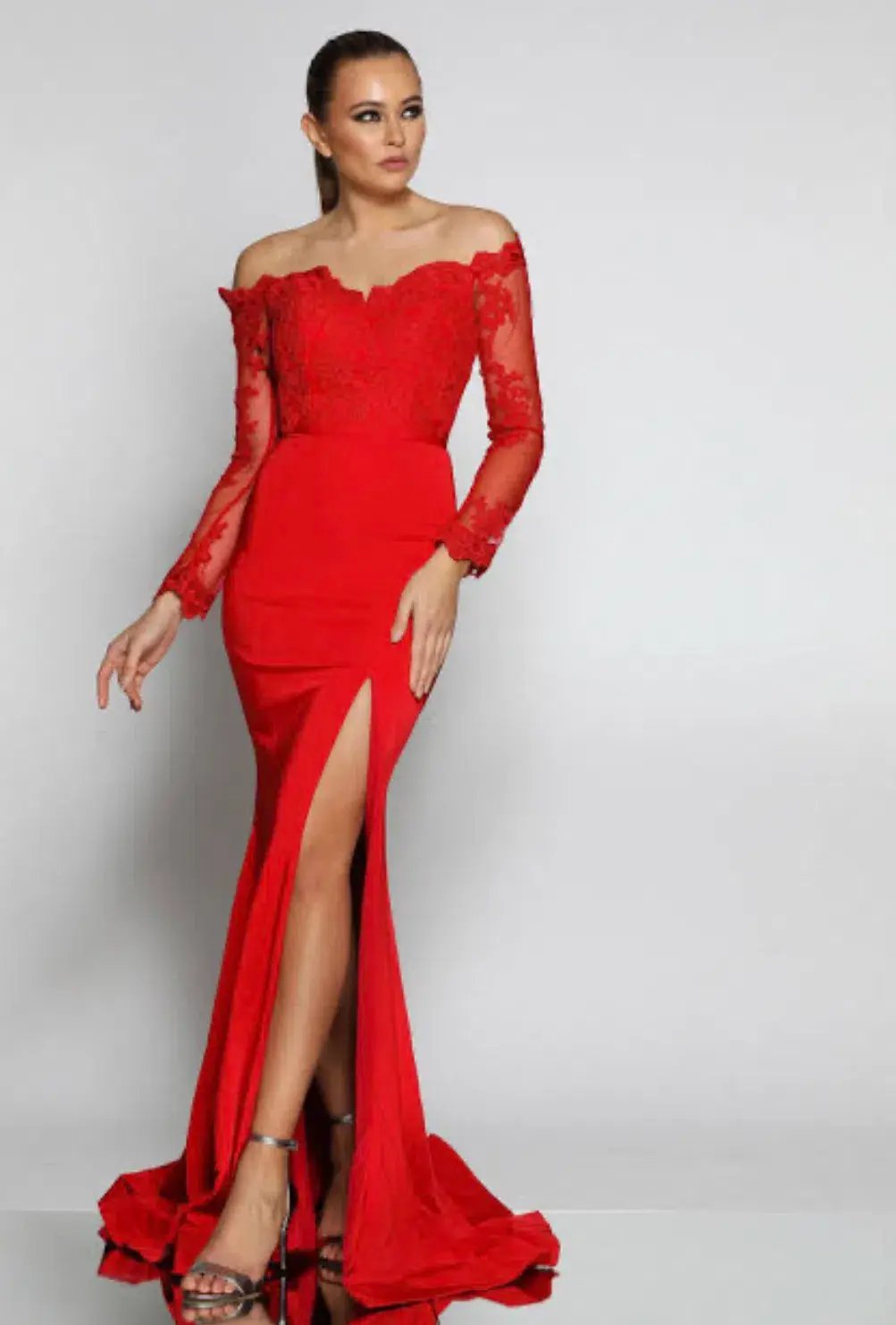 Jadore JX052 Lace Gown Red Size 14 photo 2