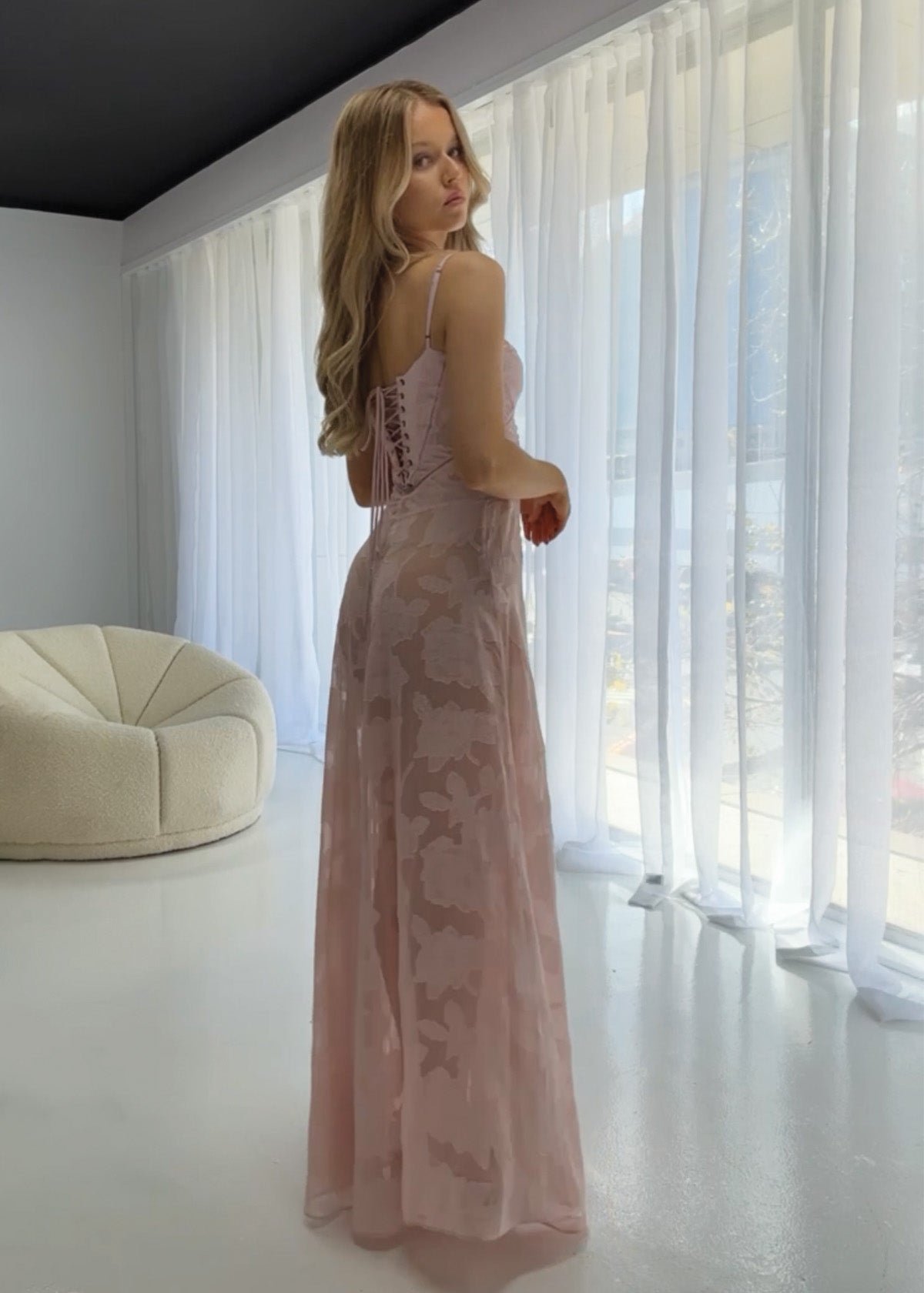 Seren Corset Gown in Blush Pink photo 2