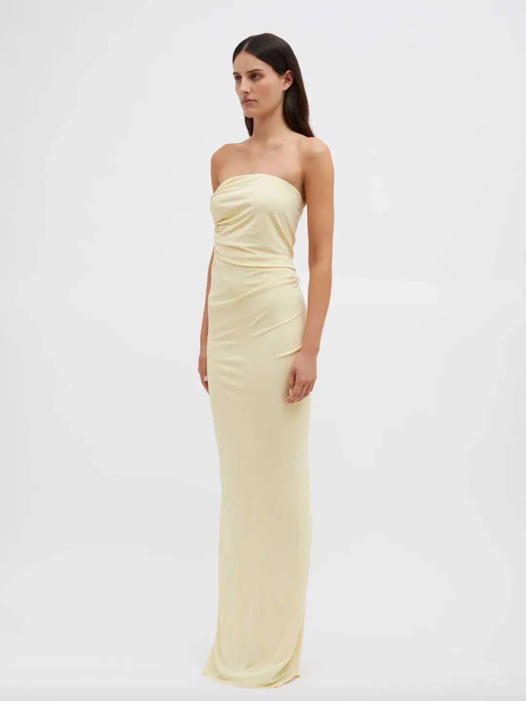 Christopher Esber Odessa Arced Side Strapless Gown Butter Size 6 photo 2