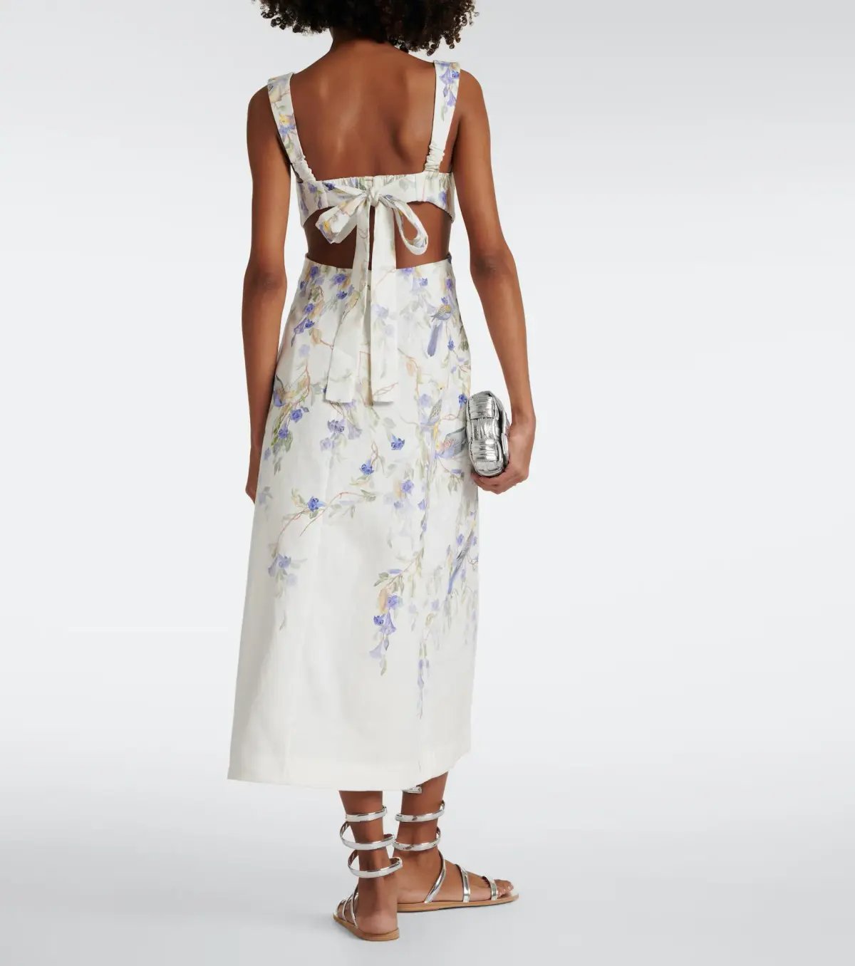 Zimmermann Natura Midi Dress Blue Birds Size 0 / AU 8 photo 2