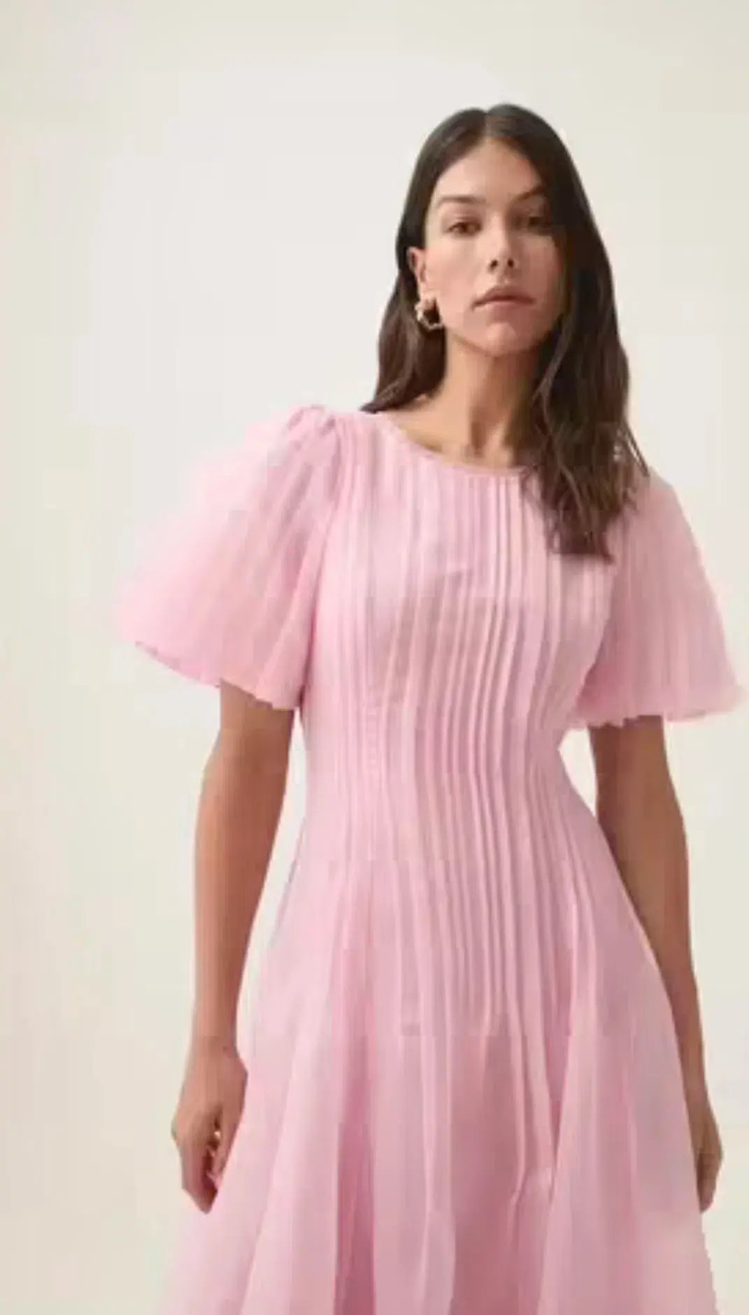 Aje Nova Pleated Dress Chalk Pink Size 4 photo 2