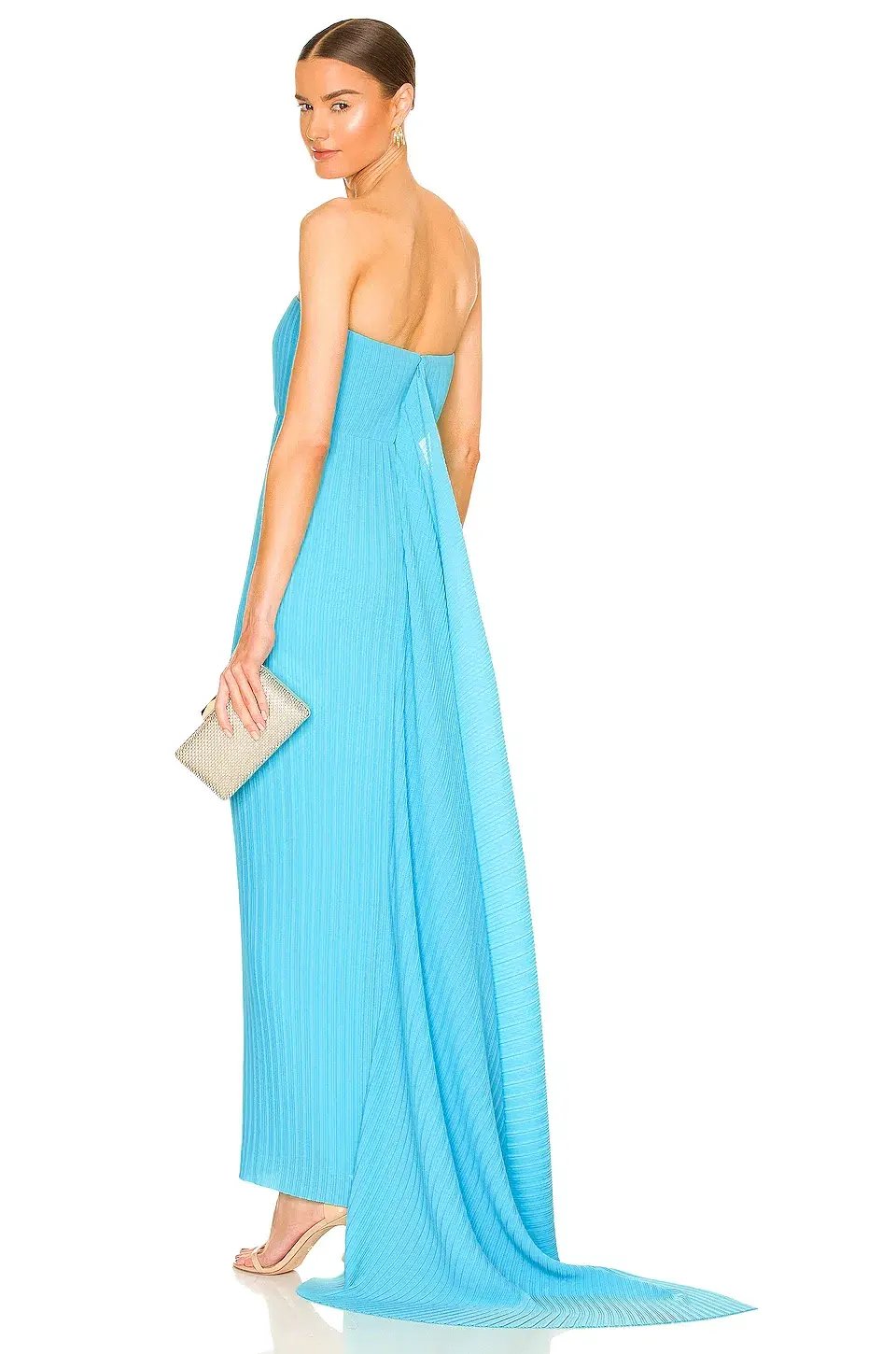 Solace London Harlee Strapless Draped Gown Blue Size AU 8 photo 2