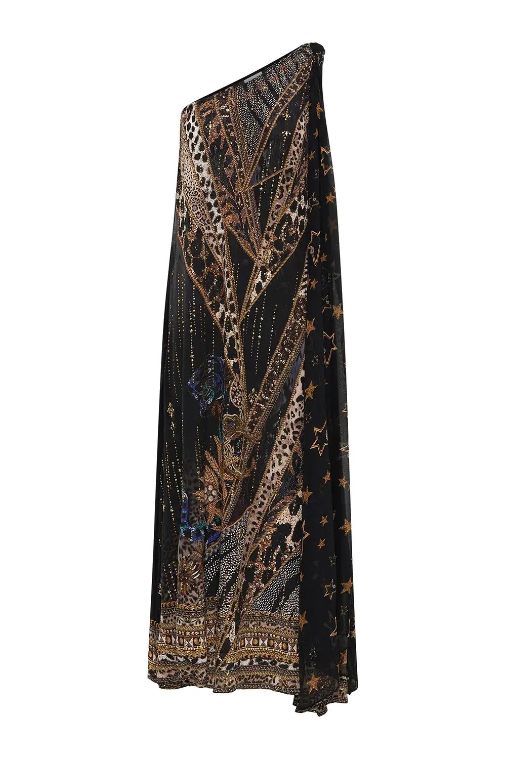 Camilla One Shoulder Long Dress Lady Stardust Print Size 8 photo 6