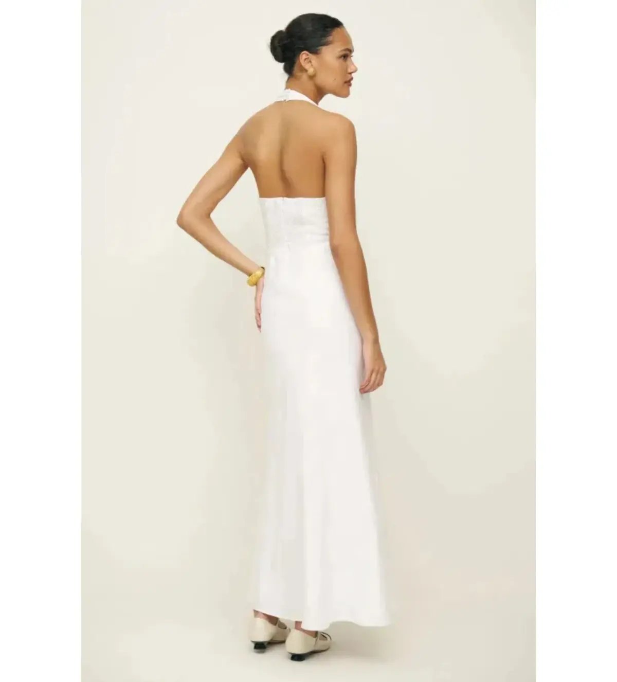 Reformation Delilah Linen Maxi Dress White Size 6 photo 5