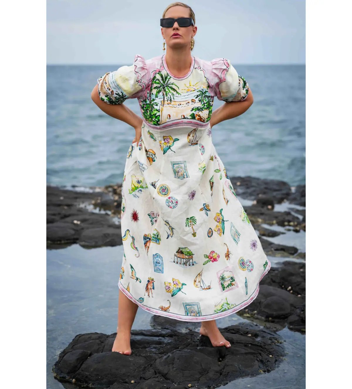 Alemais Sunset Midi Dress Print Size 14 photo 4