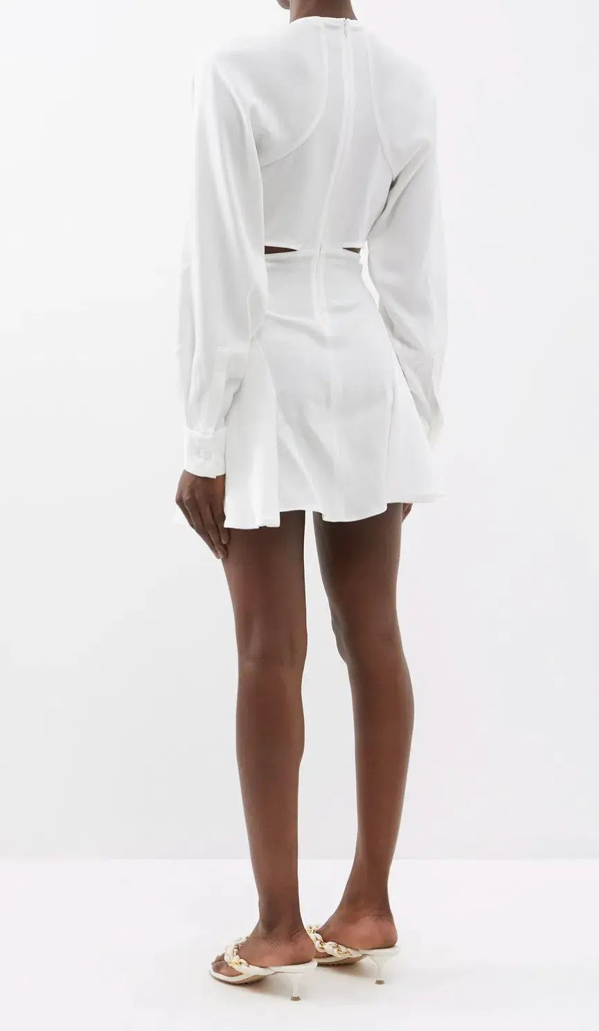 Christopher Esber V-neck Cut Out Mini Dress White Size 10 photo 3