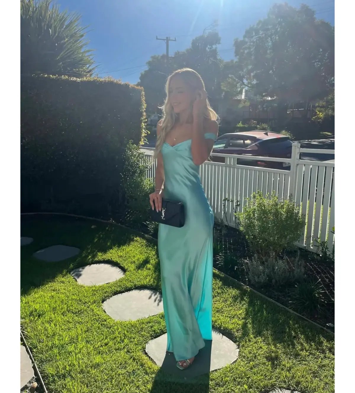 Natalie Rolt Bridget Gown in Turquoise Size 8 photo 2