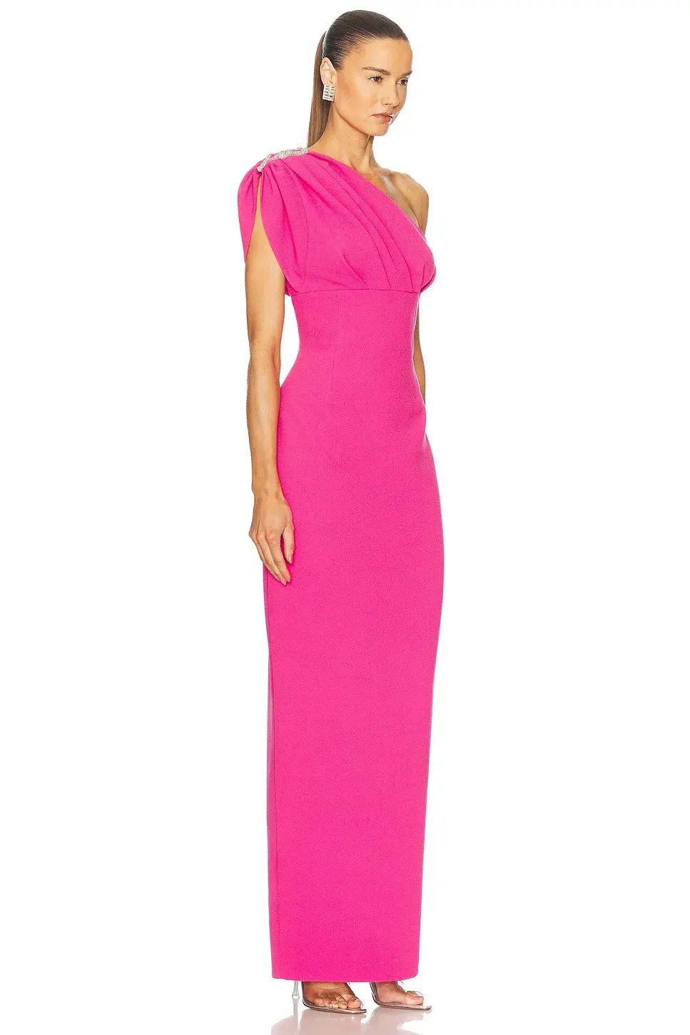 Rachel Gilbert Winnie Gown in Hot Pink Size 8 photo 2