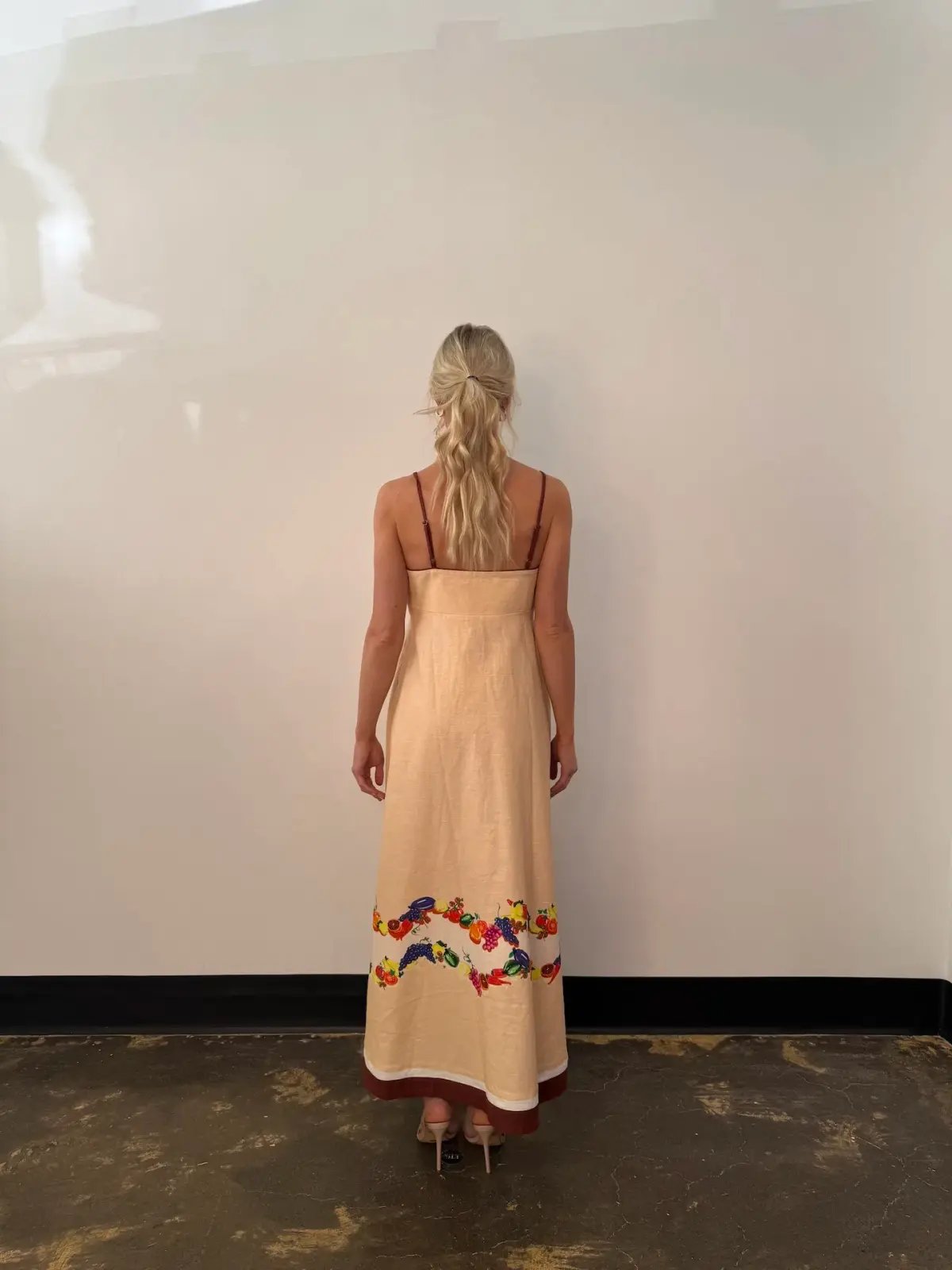 Bohemian Traders Fruity Slip Maxi Dress Peach Size 10 photo 3