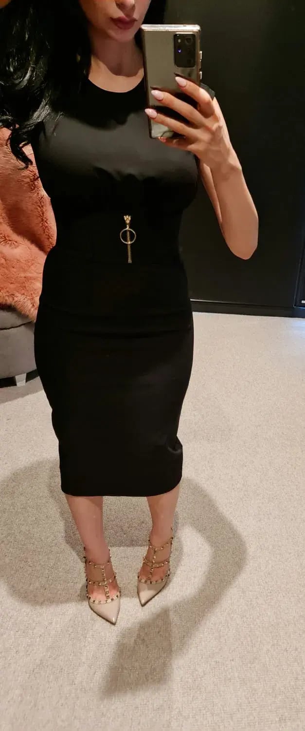 Sheike Midi Dress Black Size 6 photo 2