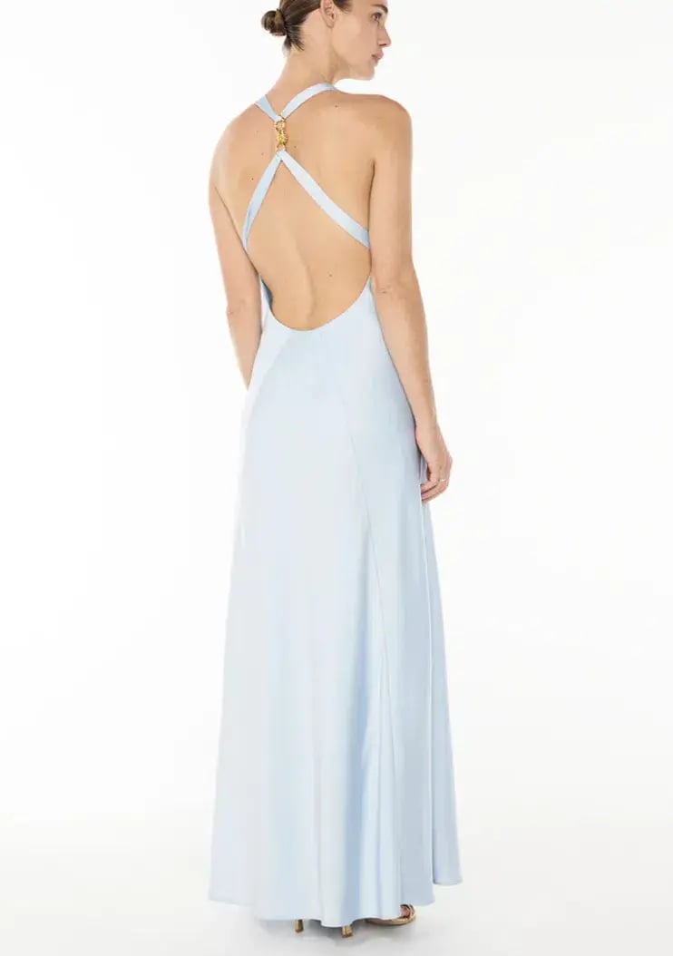 Manning Cartell Charmed Cowl Slip Maxi Dress Dove Blue Size 10 photo 6