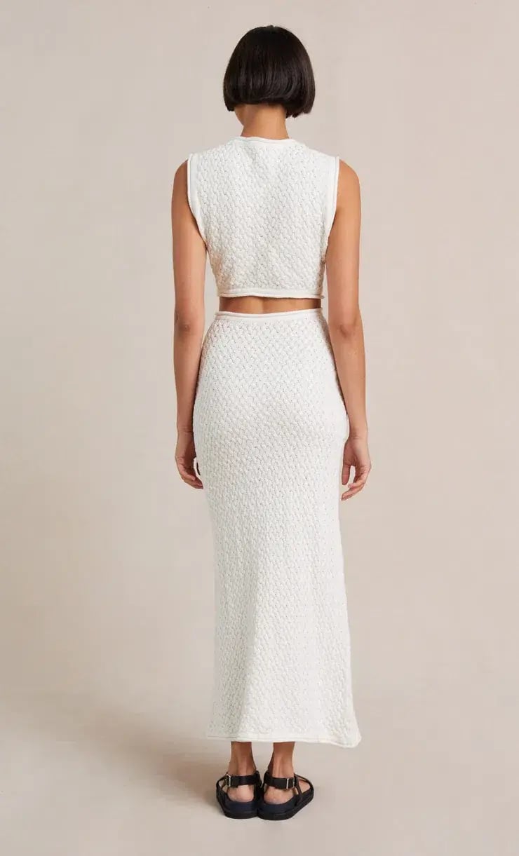 Bec & Bridge Effie Knit Cut Out Dress White Size 8 photo 3
