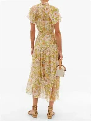 Zimmermann Super Eight Floral-print Silk-chiffon Dress - Pink Multi photo 3