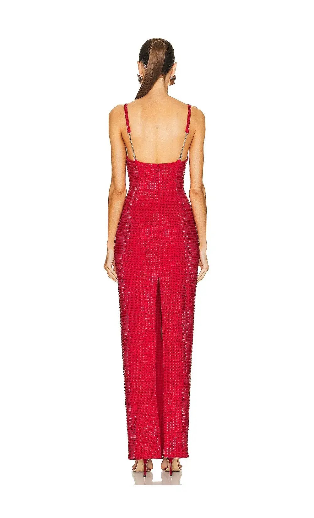 Area Crystal Embellished Gown Red Size 8 photo 5