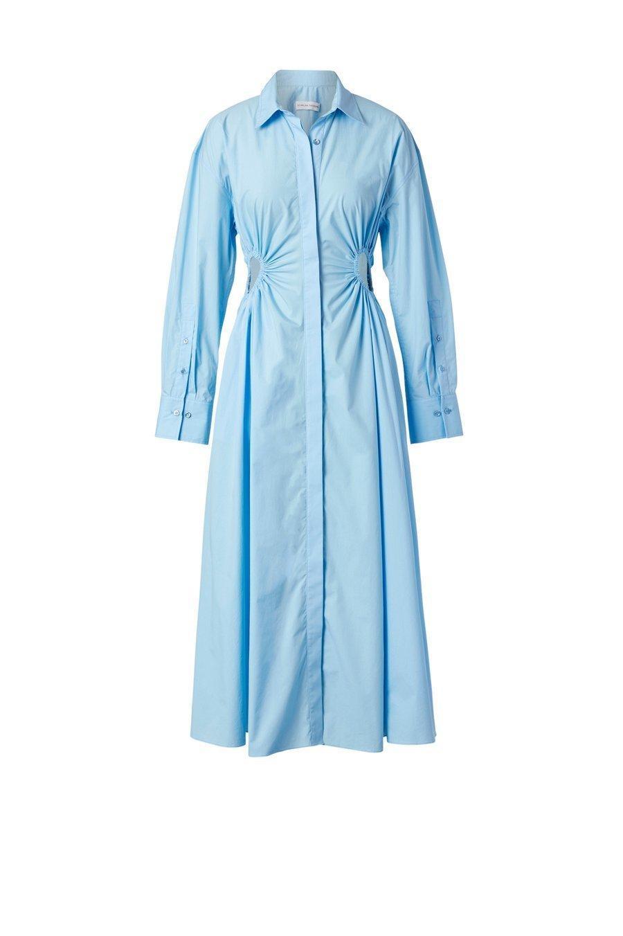 Scanlan Theodore Cut Out Shirt Dress Blue Size 8 photo 3