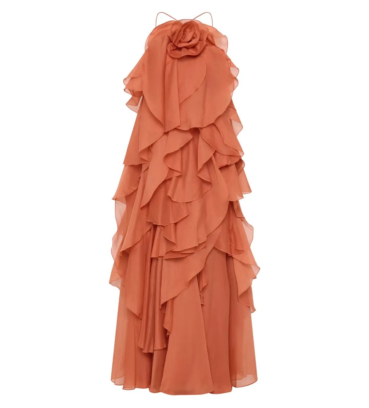 Aje  Pandorea Layered Maxi Dress Coral Clay Size 6 photo 6