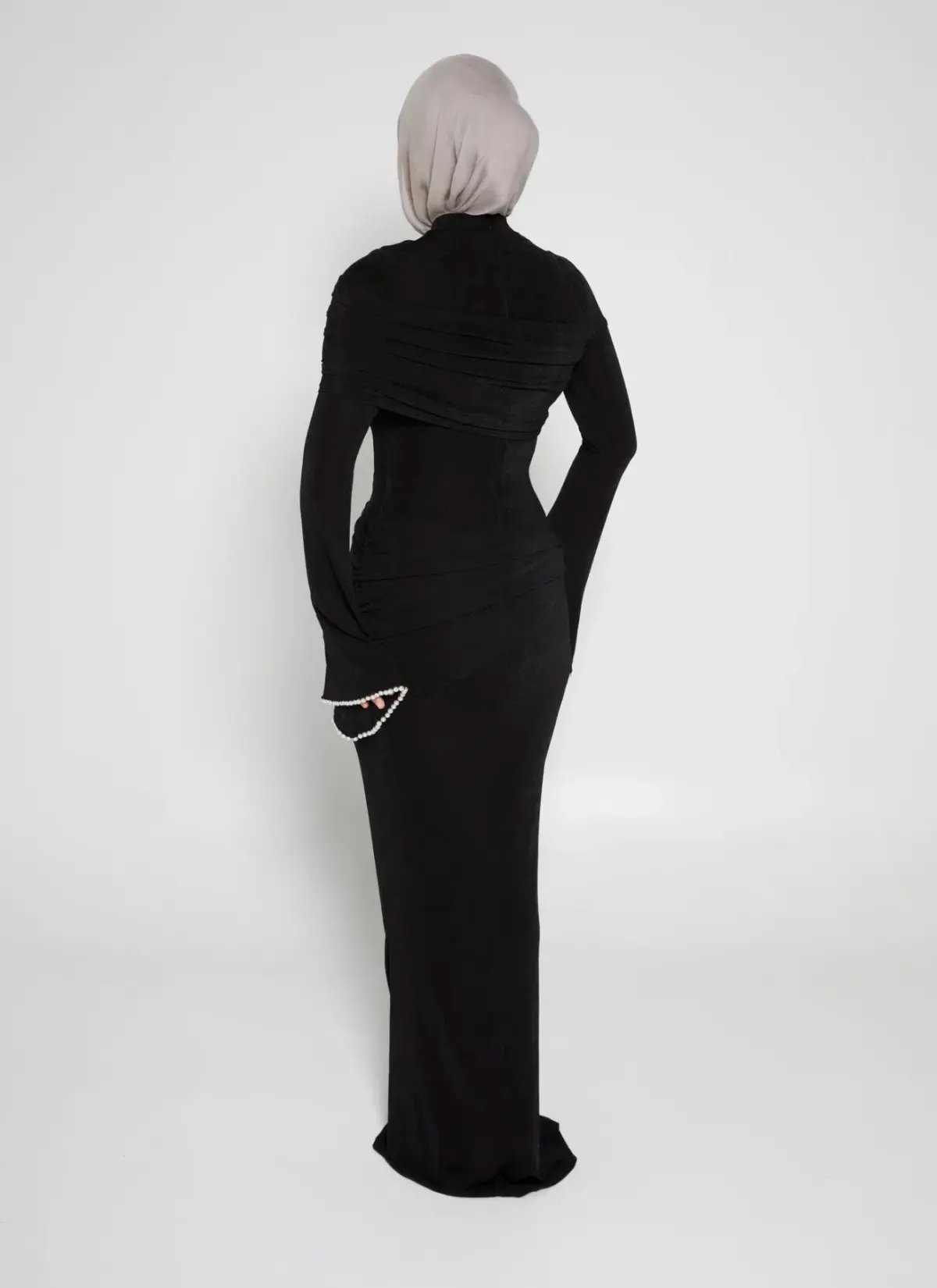 Alaía Muse Luna Pearl Sleeve Maxi Dress Black Size S / AU 8 photo 4