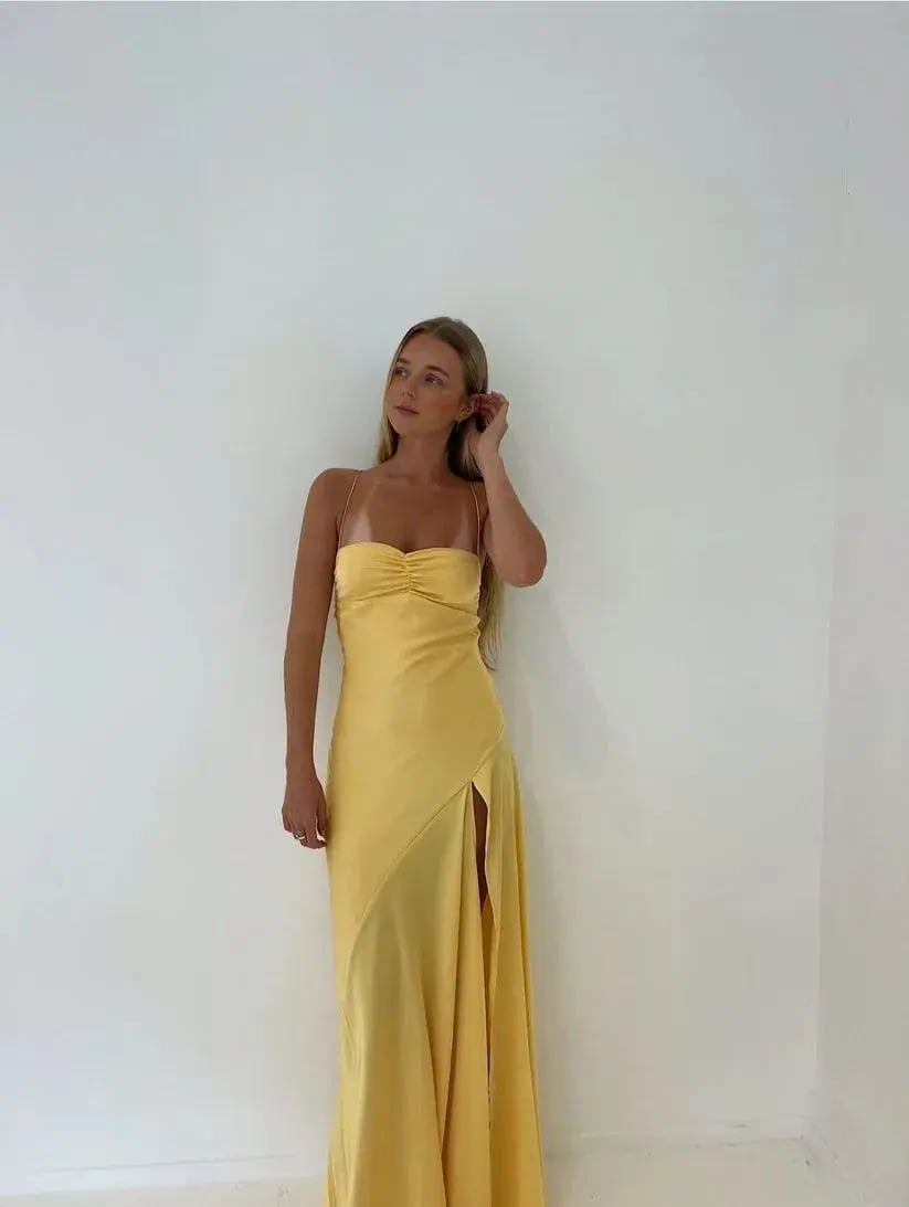 HNTR the Label Gaia Gown in Gold Sun Size XS/AU 6 photo 3