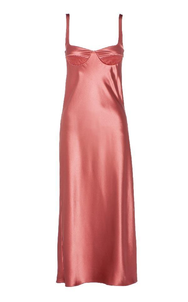DION LEE Layered Silk Satin Dress In Pink photo 2