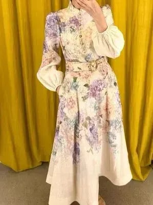 Zimmermann Dawning Button Hydrangea Floral Midi Dress size 2 / 10 - 12 photo 2