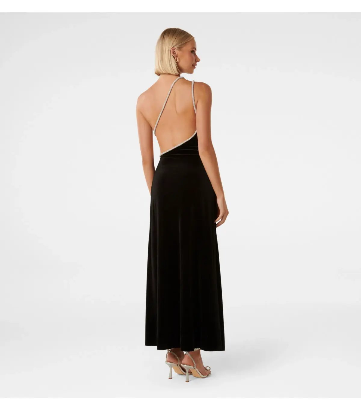 Forever New Costanza Diamante Velvet Gown Black Size AU 4 photo 4