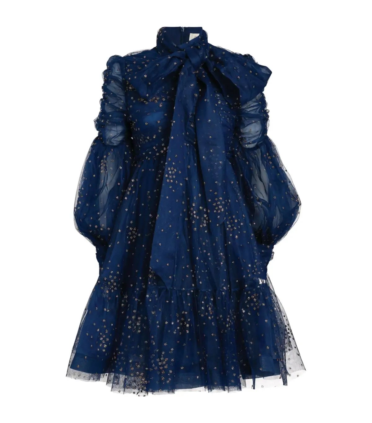 Zimmermann Rhythm Ruched Glitter Mini Dress Blue Size 1/ AU 10 photo 3