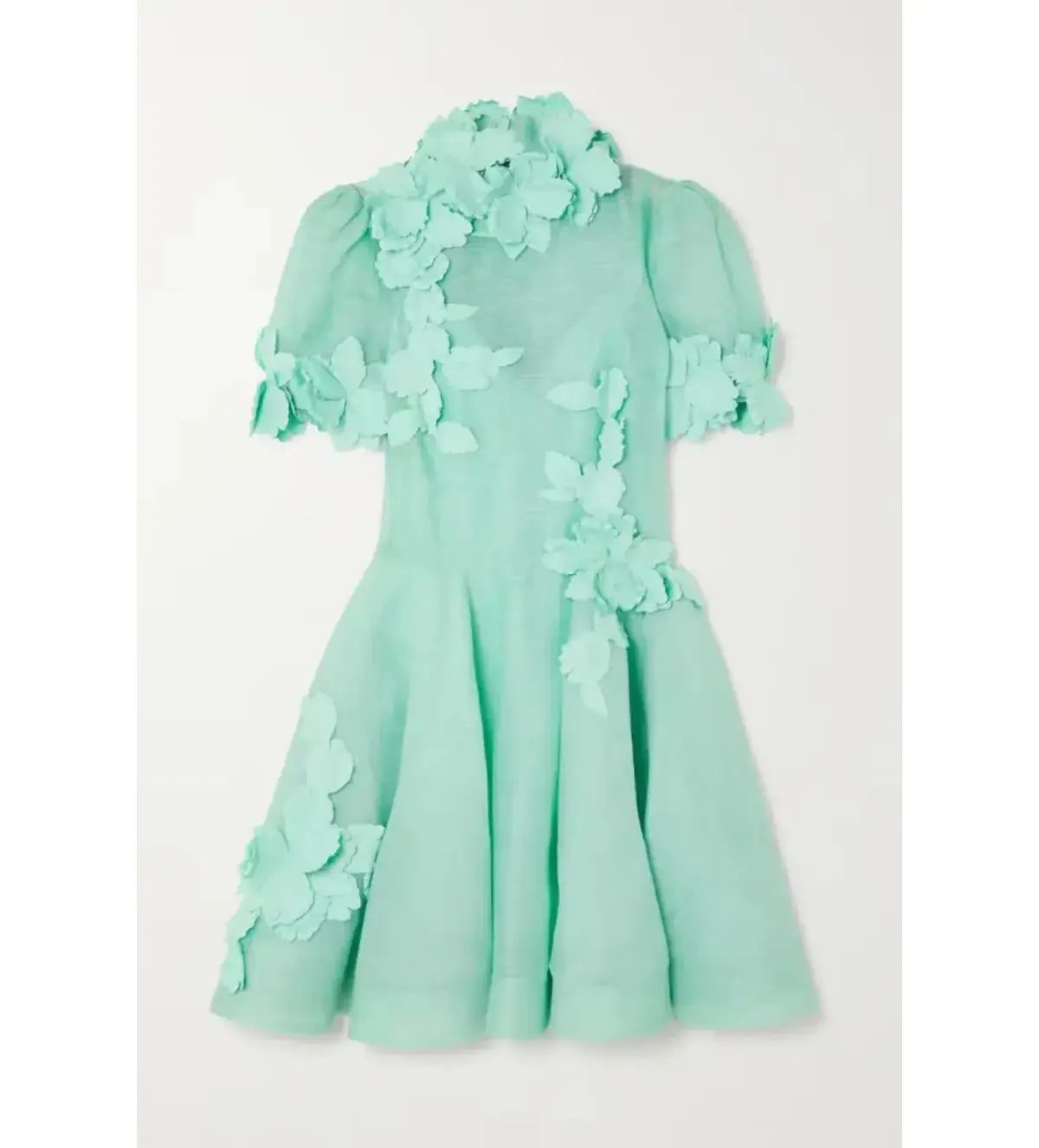 Zimmermann	High Tide Lift Off Flower Mini Dress Mint Size 3/Au 14 photo 2