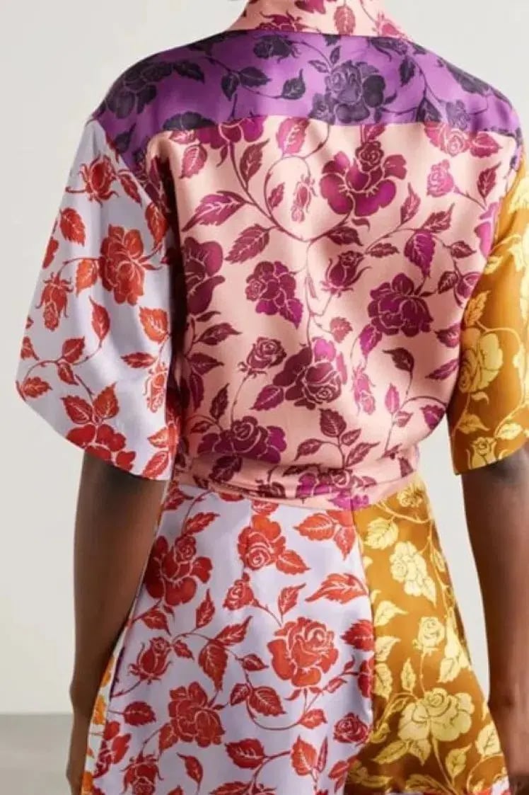 Zimmermann Lovestruck Spliced Shirt Shorts Set Silk Floral Size 1 / Au 10 photo 2