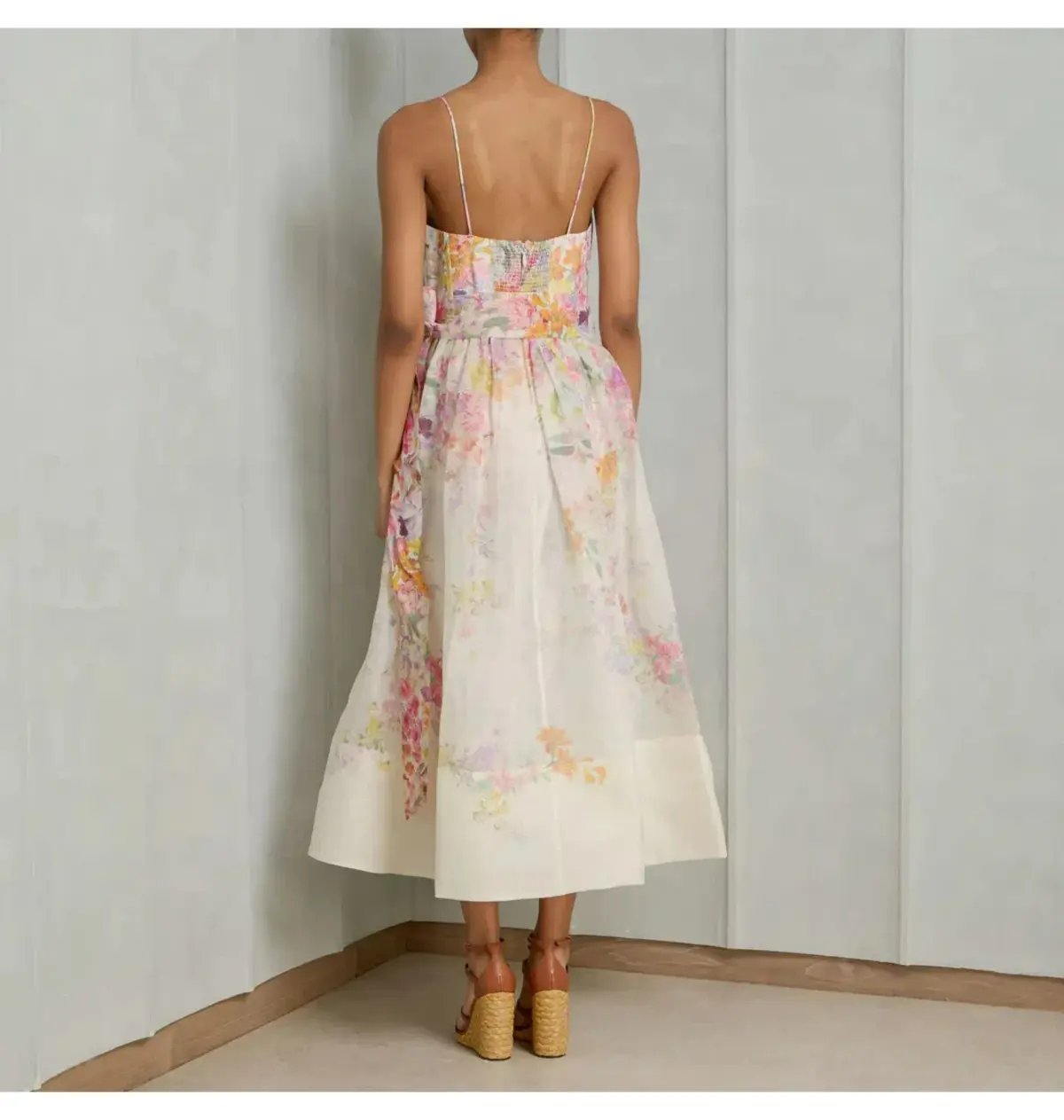 Zimmermann Natura Corset Midi Dress Kaleidoscope Garden Size 2 / AU 12 photo 3