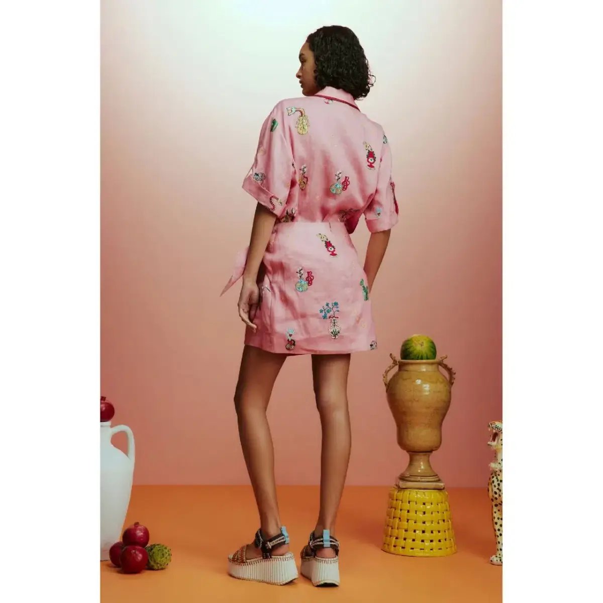 ALEMAIS Timmy Embroidered Shirt & Sarong Skirt Pink Size 10 AU photo 18