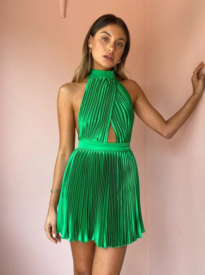 L’idee Renaissance Mini Dress Green Size 6 photo 4