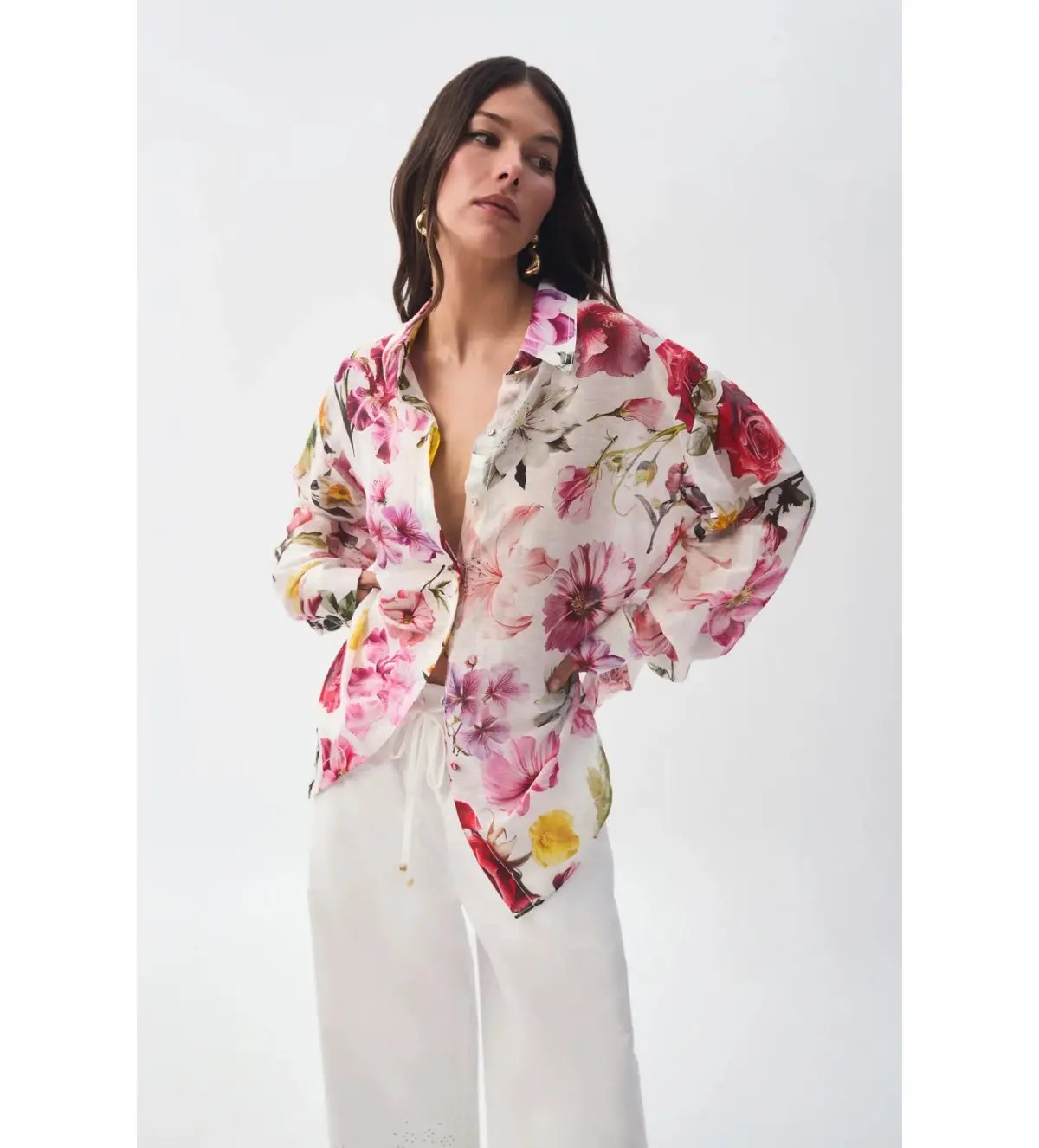 Aje Fleur Shirt Collage Floral Size 8 photo 3