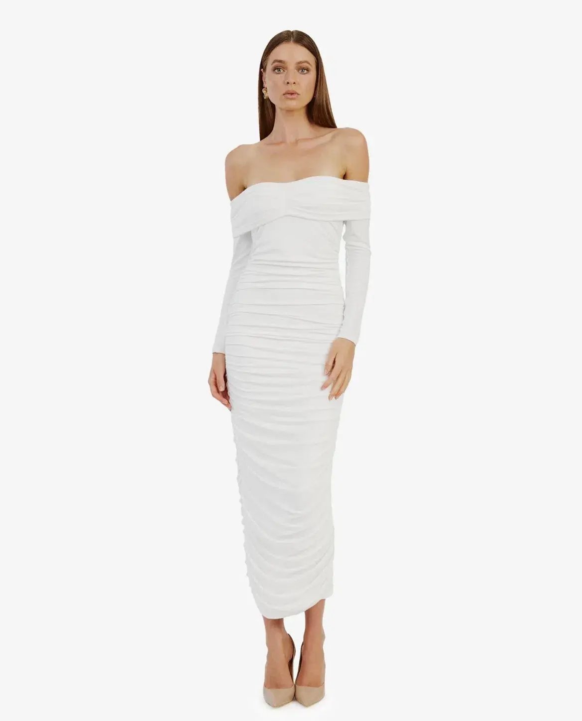 Bardot Arkie Knit Maxi Dress Ivory Size AU 8 photo 2