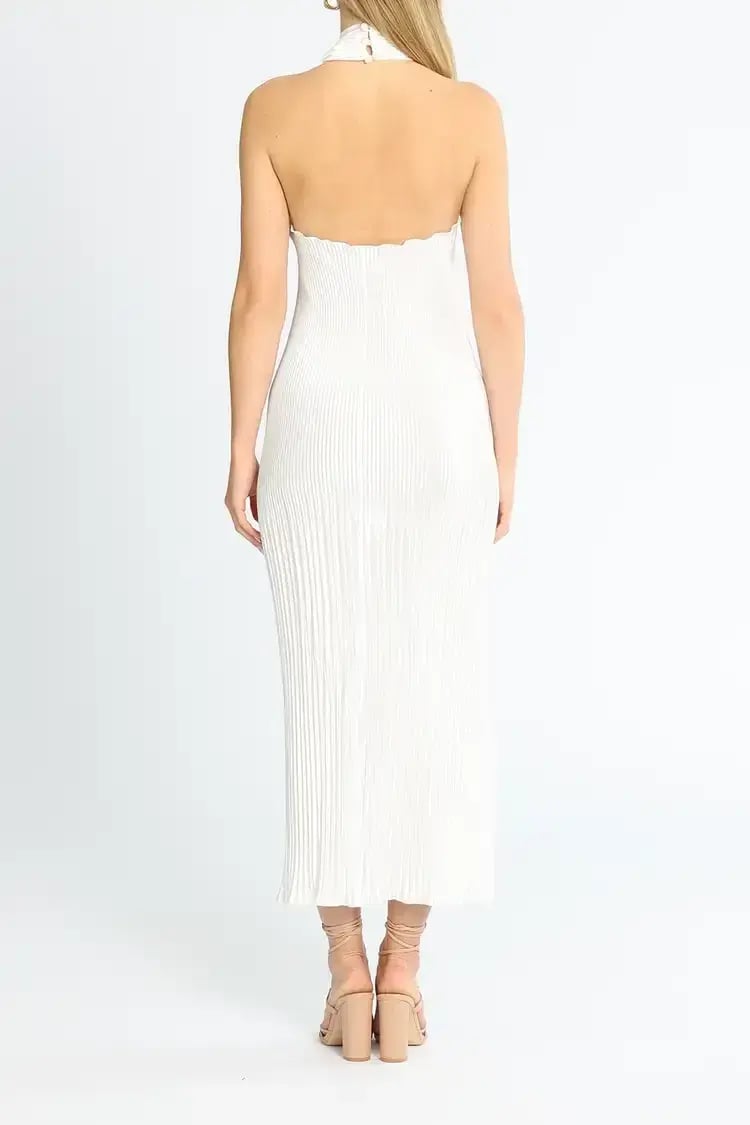 Lidee Soiree Halter Gown in White Size 12 photo 3