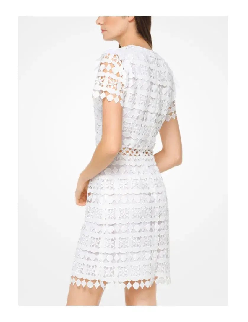 Michael Kors Geometric Lace Dress White Size 6 photo 2