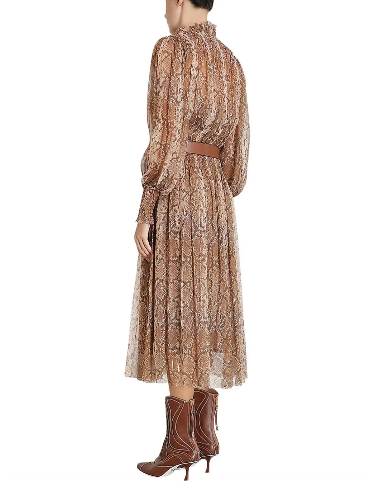Zimmermann Botanica Python Silk Midi Dress Size 2/AU 12 photo 2
