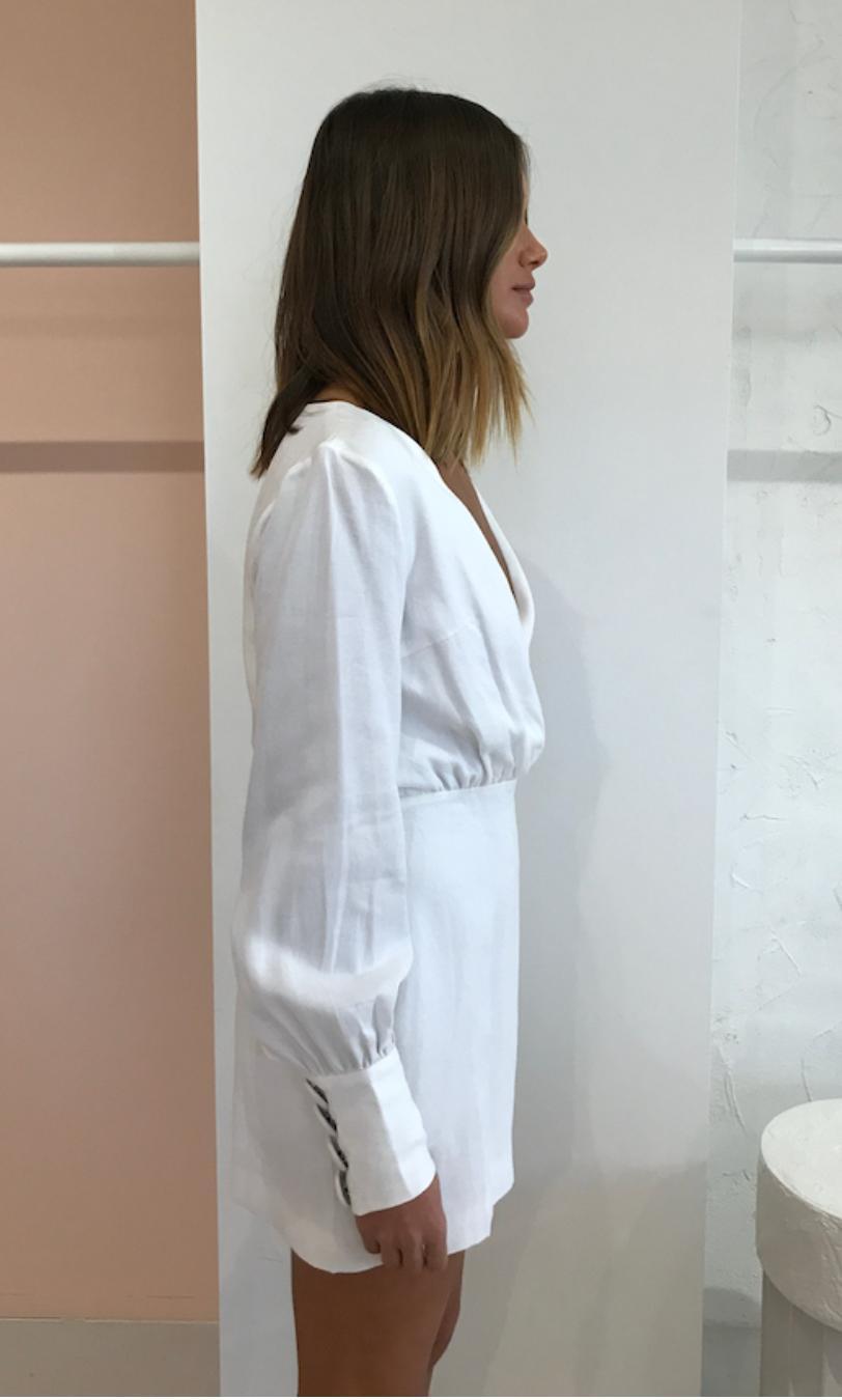 THIRD FORM MOVE ON LS MINI DRESS IN OFF WHITE photo 3